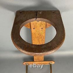 Antique Tiger Oak & Brass Umbrella Stand Vintage Arts & Crafts Mission Primitive