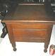 Antique USA Country Primitive Mission Oak Wood Chamber Pot Stand Toilet Table A+