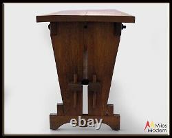 Antique Vintage 1910s Arts & Crafts Mission Oak Library Dining Console Table