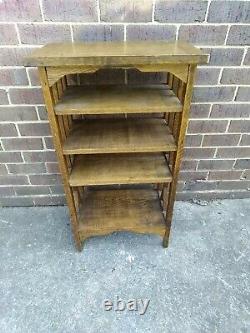 Antique Vintage Arts and Crafts Mission Oak Book Shelf Shoe Rack Stand Bookcase