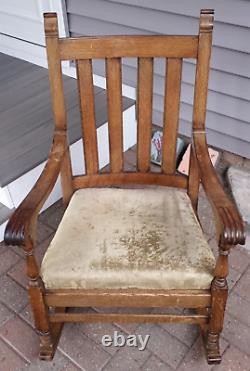 Antique/Vintage French Mission Oak Rocking Chair