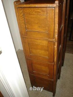 Antique Weis Mission Arts & Crafts Tiger Oak Wood 4-Drawer Library File Cabinet