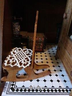 Antique dollhouse german wooden oak art nouveau mission furniture schneegas