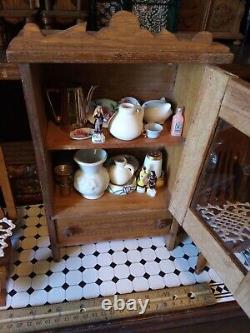 Antique dollhouse german wooden oak art nouveau mission furniture schneegas