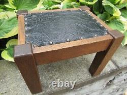 Antique footstool SOLID OAK Ottoman Arts & Crafts Mission Craftsman Stickley