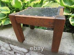 Antique footstool SOLID OAK Ottoman Arts & Crafts Mission Craftsman Stickley