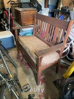 Antique mission arts crafts style furniture bench