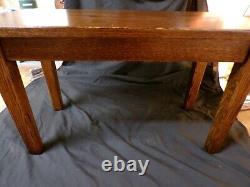 Antique mission oak bench stool refinished 1900's 30 long