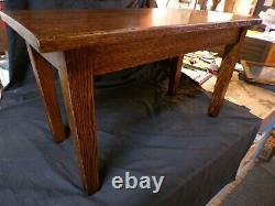 Antique mission oak bench stool refinished 1900's 30 long