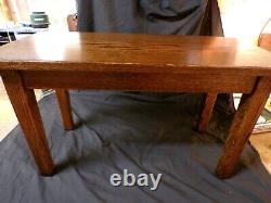 Antique mission oak bench stool refinished 1900's 30 long