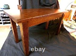 Antique mission oak bench stool refinished 1900's 30 long