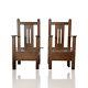 Antique mission oak highback cathedral chair pair