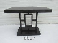 Art Deco Ebonized Side Table Black Geometric Coffee Table Mission Accent Table