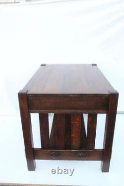 Art and craft Mission Quarter Sawn Oak Desk Writing Table, c. 1900