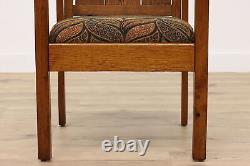 Arts & Crafts Antique Mission Oak Craftsman Armchair, New Upholstery #42765