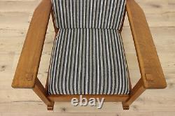 Arts & Crafts Antique Mission Oak Rocking Chair, New Fabric #48047