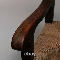 Arts & Crafts Joseph McHugh Mission Oak Armchairs with MackMurdo Feet, c1910