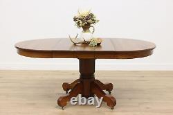 Arts & Crafts Mission Oak 42 Antique Dining Table, 3 Leaves #47985