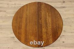 Arts & Crafts Mission Oak 42 Antique Dining Table, 3 Leaves #47985