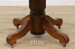 Arts & Crafts Mission Oak 42 Antique Dining Table, 3 Leaves #47985