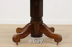 Arts & Crafts Mission Oak 42 Antique Dining Table, 3 Leaves #47985