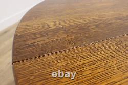 Arts & Crafts Mission Oak 42 Antique Dining Table, 3 Leaves #47985