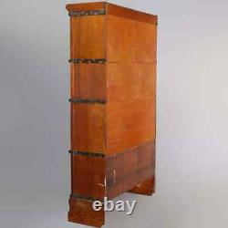 Arts & Crafts Mission Oak 4-Stack Barrister Bookcase, circa 1920