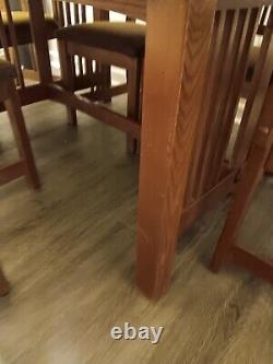 Arts & Crafts Mission Oak Antique Craftsman Dining Chairs & Table OBO
