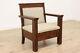 Arts & Crafts Mission Oak Antique Craftsman Throne or Hall Chair #45220