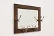 Arts & Crafts Mission Oak Antique Wall Mirror & Hat Rack #49475