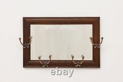 Arts & Crafts Mission Oak Antique Wall Mirror & Hat Rack #49475