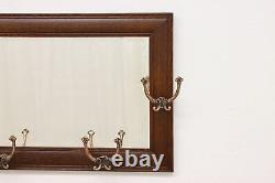 Arts & Crafts Mission Oak Antique Wall Mirror & Hat Rack #49475