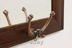 Arts & Crafts Mission Oak Antique Wall Mirror & Hat Rack #49475