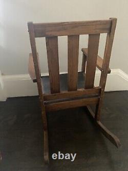Arts & Crafts Mission Oak Childs Rocking Chair Goshen Manufacturing Co C 1910