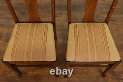 Arts & Crafts Mission Oak Set of 4 Antique Dining, Office Chairs, Murphy #37401