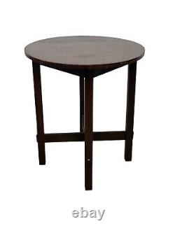 Arts & Crafts mission oak Quaint Stickley signed 24 inch round table original