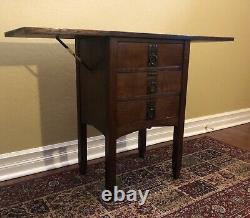 Arts and Crafts Era Sewing Cabinet Table Mission Oak