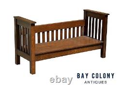 Arts and Crafts Style Settle Bench / Mission Bench with Low Back