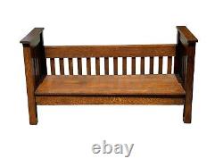 Arts and Crafts Style Settle Bench / Mission Bench with Low Back