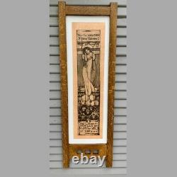 Arts and Crafts art Nouveau frame and print Mission Oak