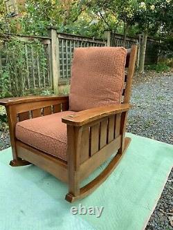 Authentic stickley mission oak gus rocker with loose cushions