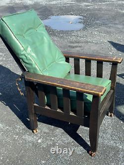 Barn find! Antique mission morris chair tiger oak arts crafts original finish
