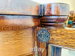 Beautiful Antique Grand Rapids Mission Oak Curved Glass China Curio Cabinet