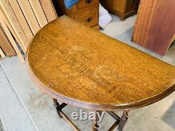 Beautiful Antique Solid Mission Oak English Barley Twist Sofa Console Table L@@K