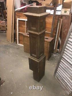 C1900 oak mission style newel post bannister 45H x 9, 7.75 & 6 square heavy