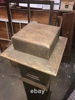 C1900 oak mission style newel post bannister 45H x 9, 7.75 & 6 square heavy