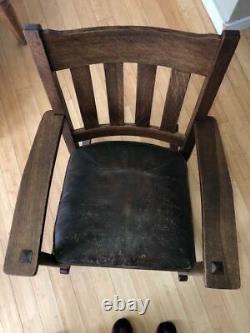 Ca. 1915 Chas. Stickley Mission Style Rocking Chair with Original Finish, a Gem