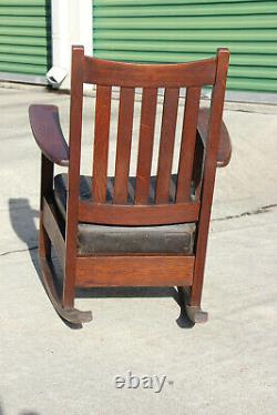 Charles Limbert Mission Oak Arts and Crafts Original Finish Rocking Chair