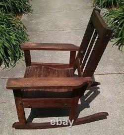 Child Mission Antique Oak Rocker Rocking Chair (possibly Stickley), Slatted Seat