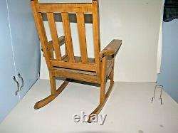 Child Mission Style Oak Rocker Rocking Chair Slatted Seat